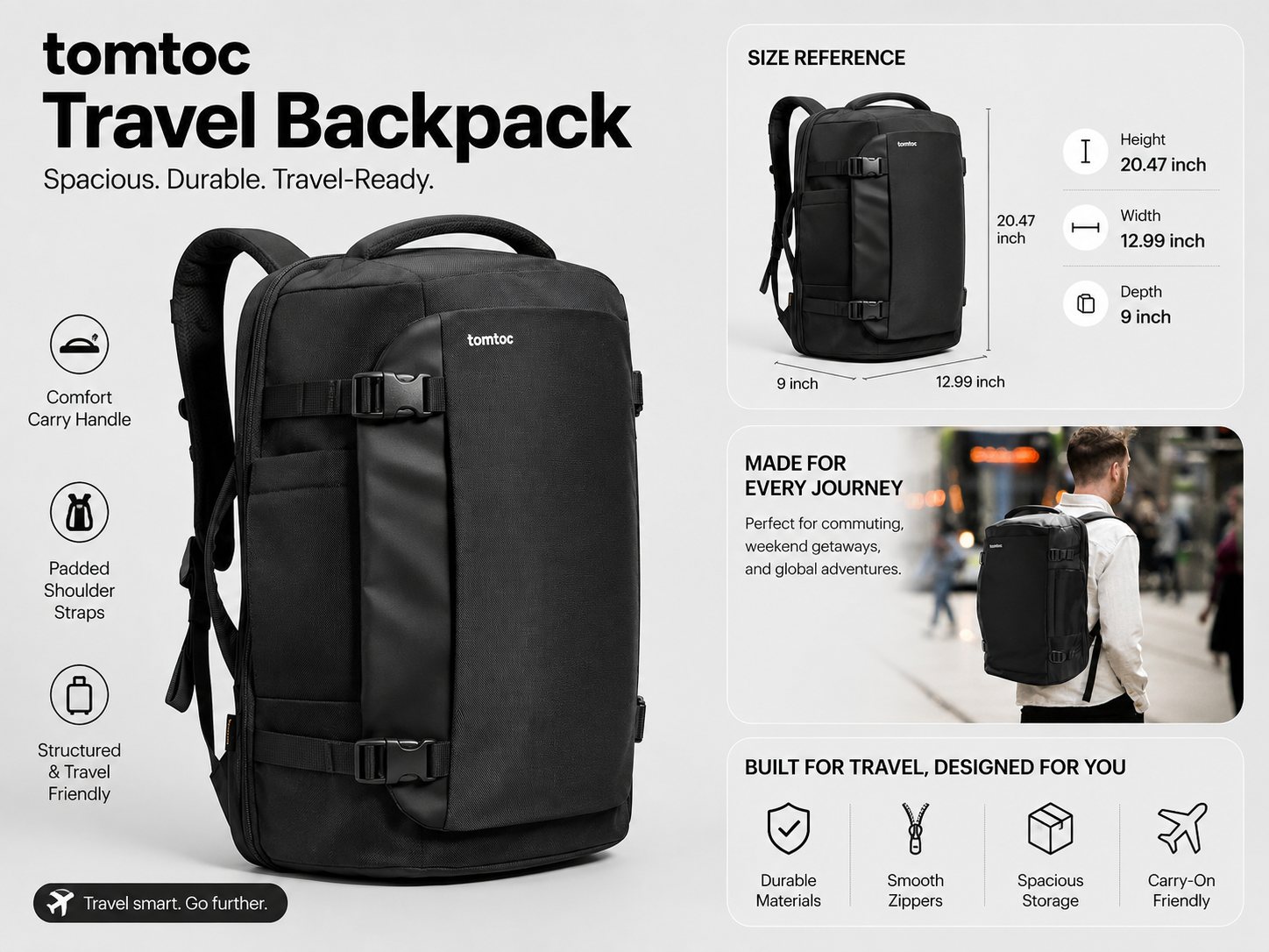 tomtoc Travel Backpack