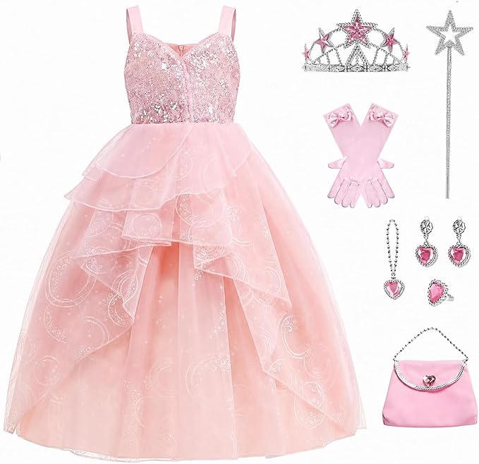 Glinda Pink Witch Costume for Girls