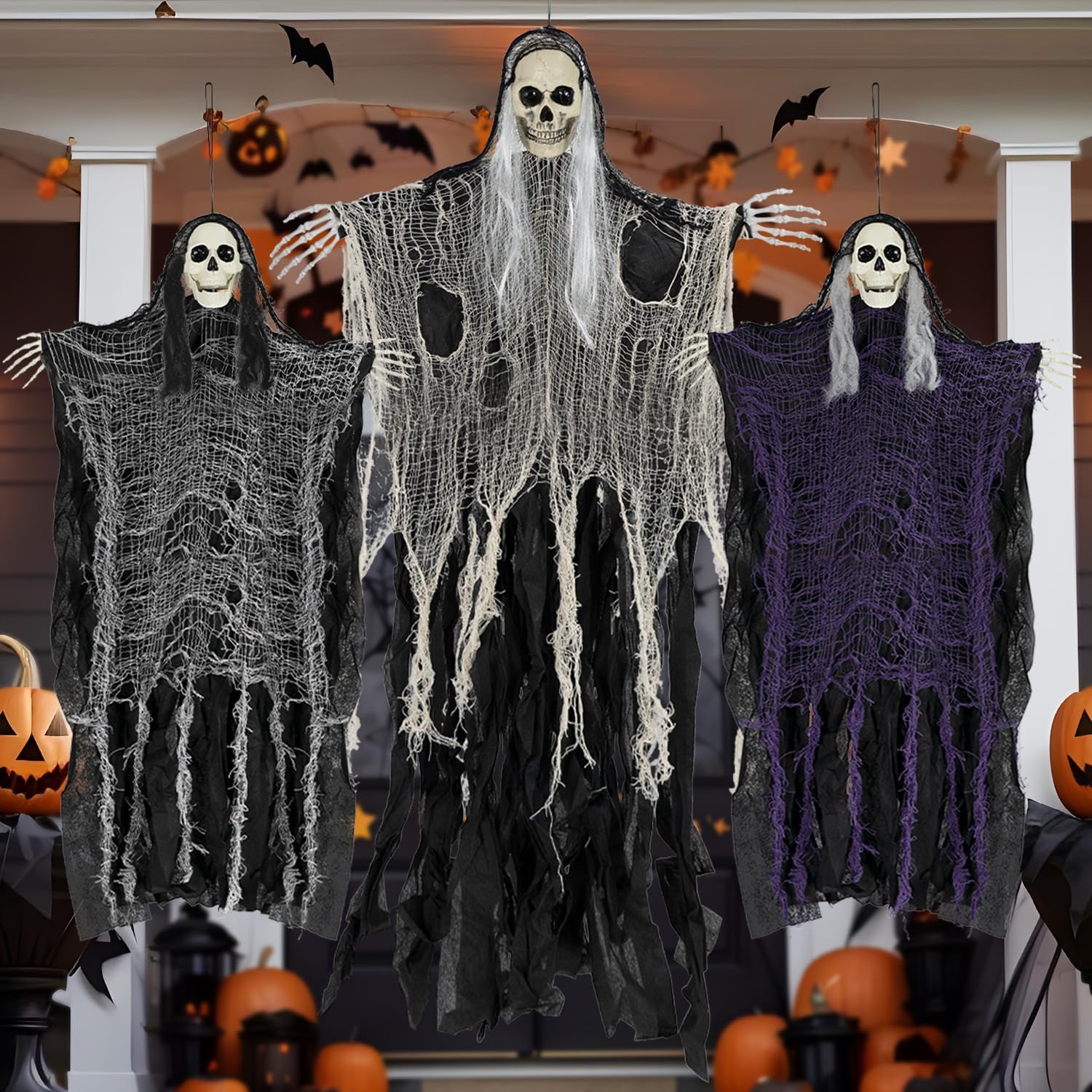 3-Pack Hanging Halloween Ghosts